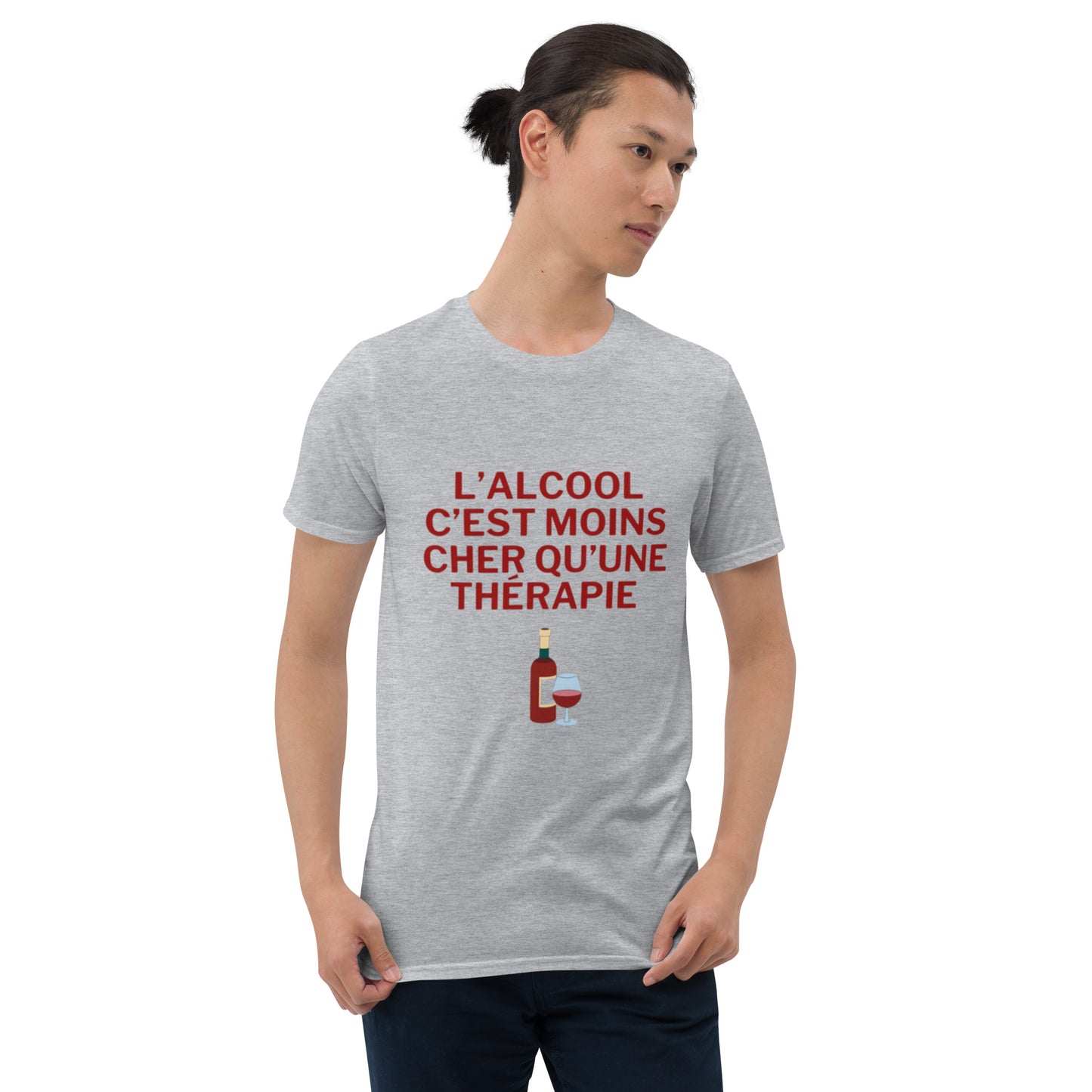 T-shirt Unisexe  " L'alcool c'est moins cher qu'une thérapie "