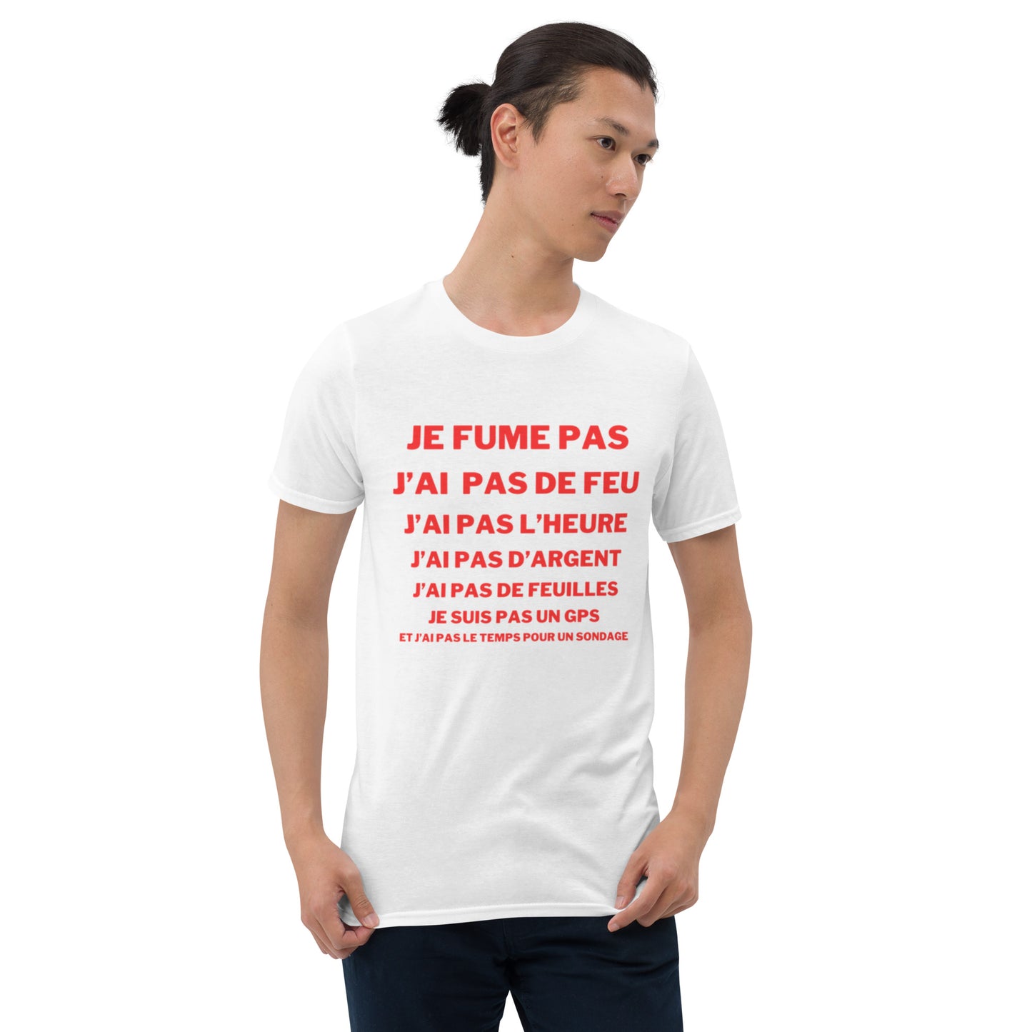 T-shirt Unisexe à Manches Courtes " je fume pas "