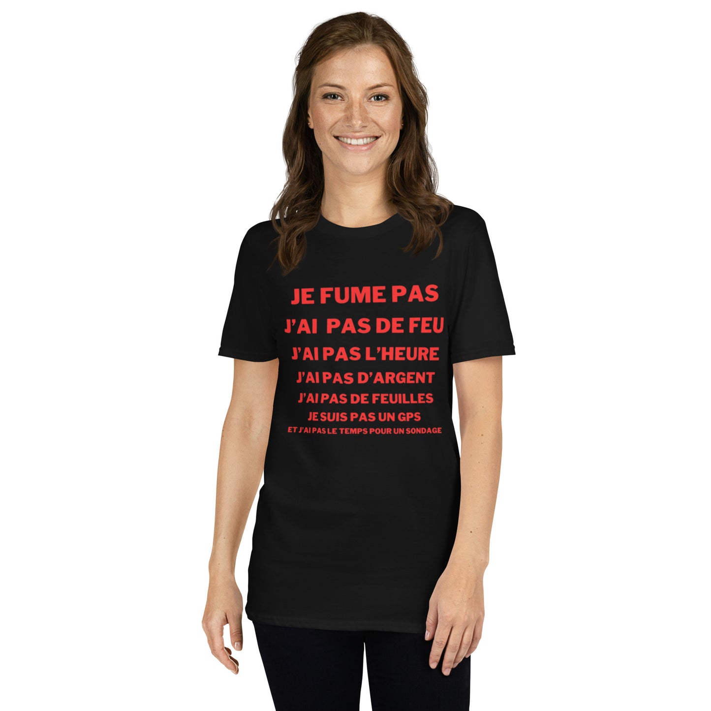 T-shirt Unisexe à Manches Courtes " je fume pas "