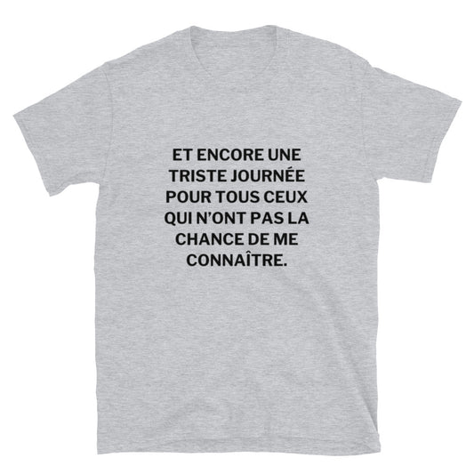 T-shirt Unisexe à Manches Courtes " Et encore une triste journée "