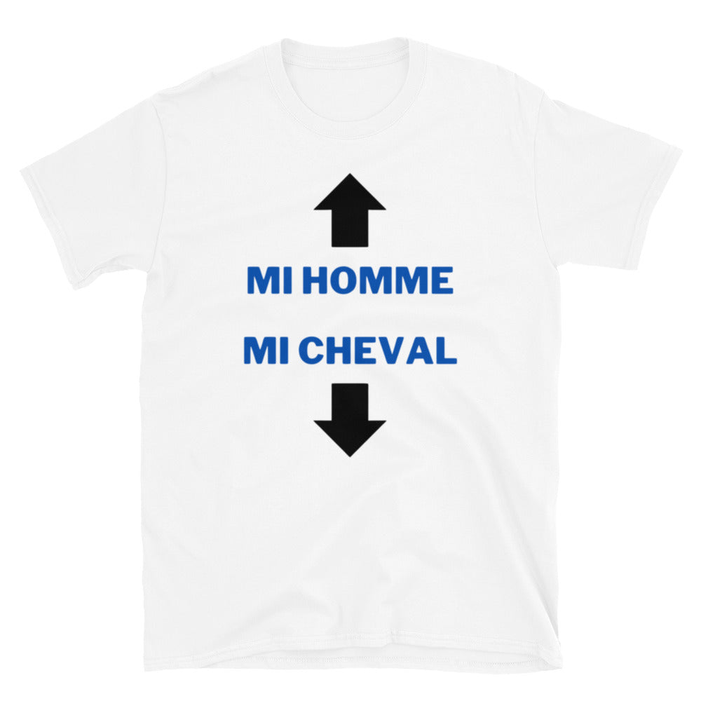 T-shirt " mi homme mi cheval "